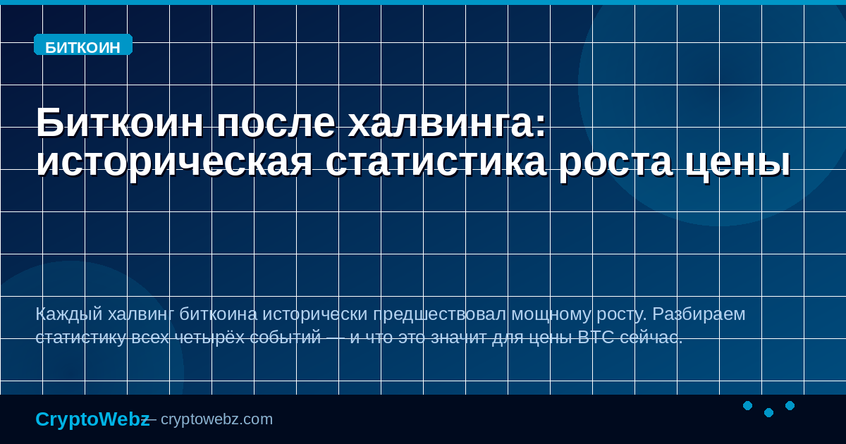Биткоин после халвинга: историческая статистика роста цены — иллюстрация CryptoWebz